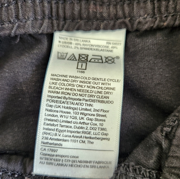 Banana Republic Elastic Waist Wide Leg Pants Black Size Extra Small - Picture 5 of 8